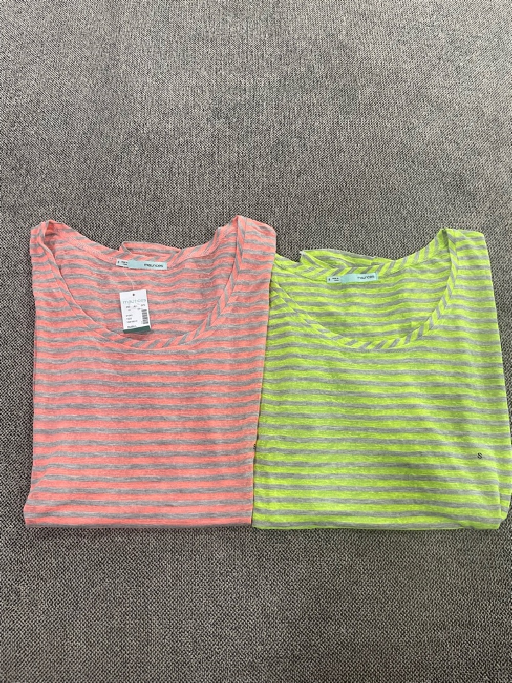 Lot of 2 NWT Maurices Women's Short Sleeve Striped Tees - Size Small